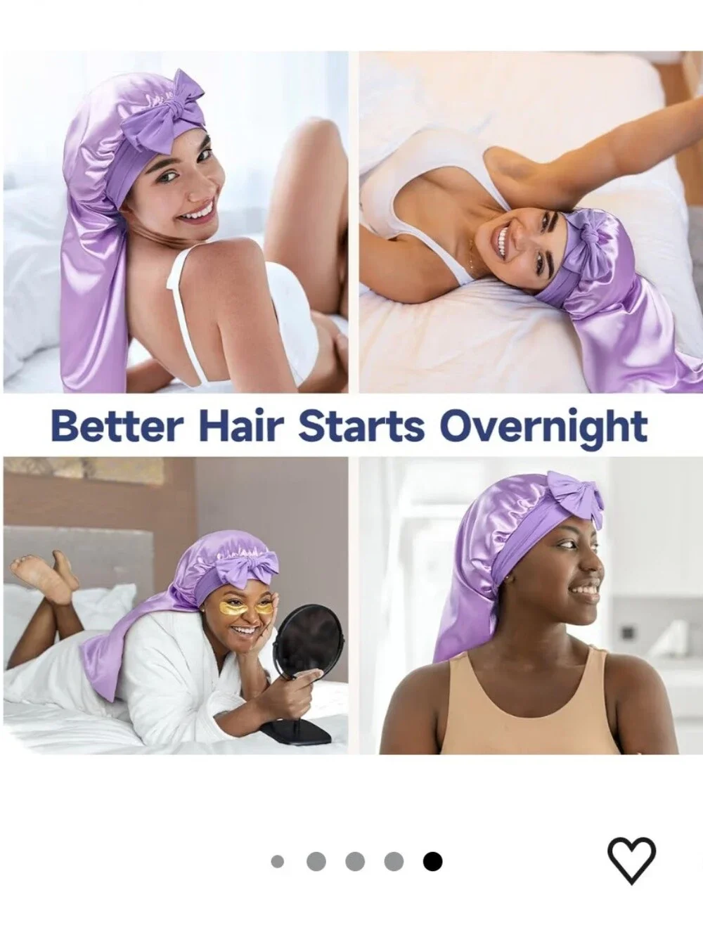 Umisleep 22 Momme Mulberry Silk Lined Bonnet Long Hair Lavender